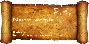 Pásztor Antónia névjegykártya